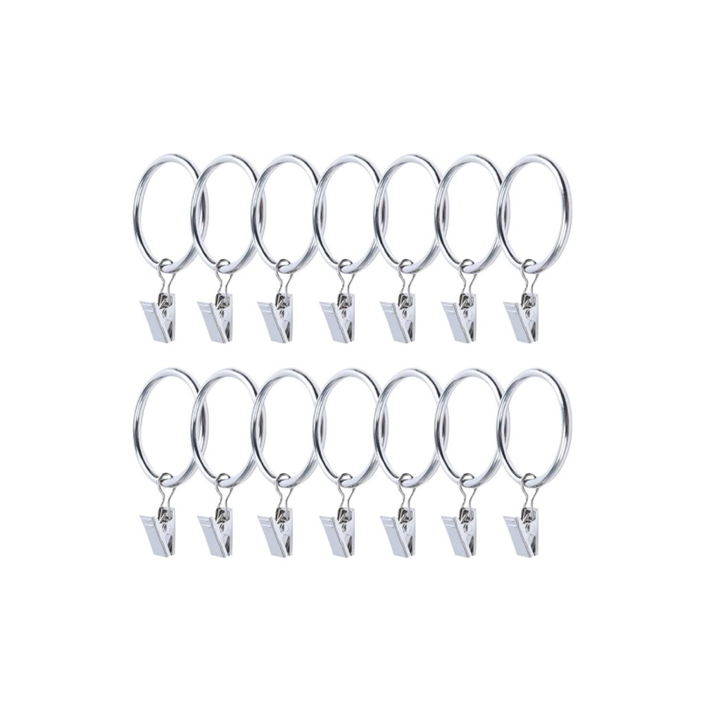 Two sets of Steel Clip Curtain Rings in Silver (2 x 7)
